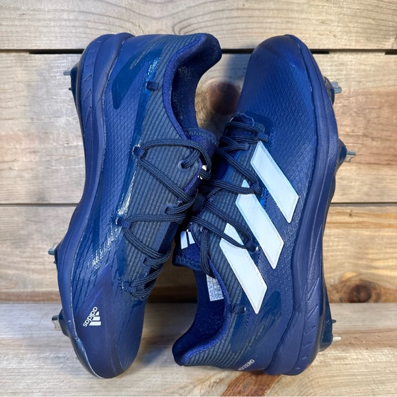 NEW Adidas Adizero Afterburner 8 “Team Navy” Blue Metal Baseball Cleats (H00978) - Picture 8 of 10